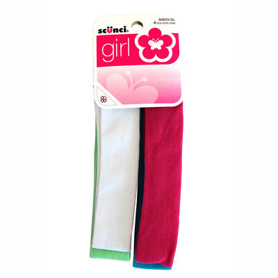 Cintillo Elasticado Niña Colores, 4 Piezas. Scunci