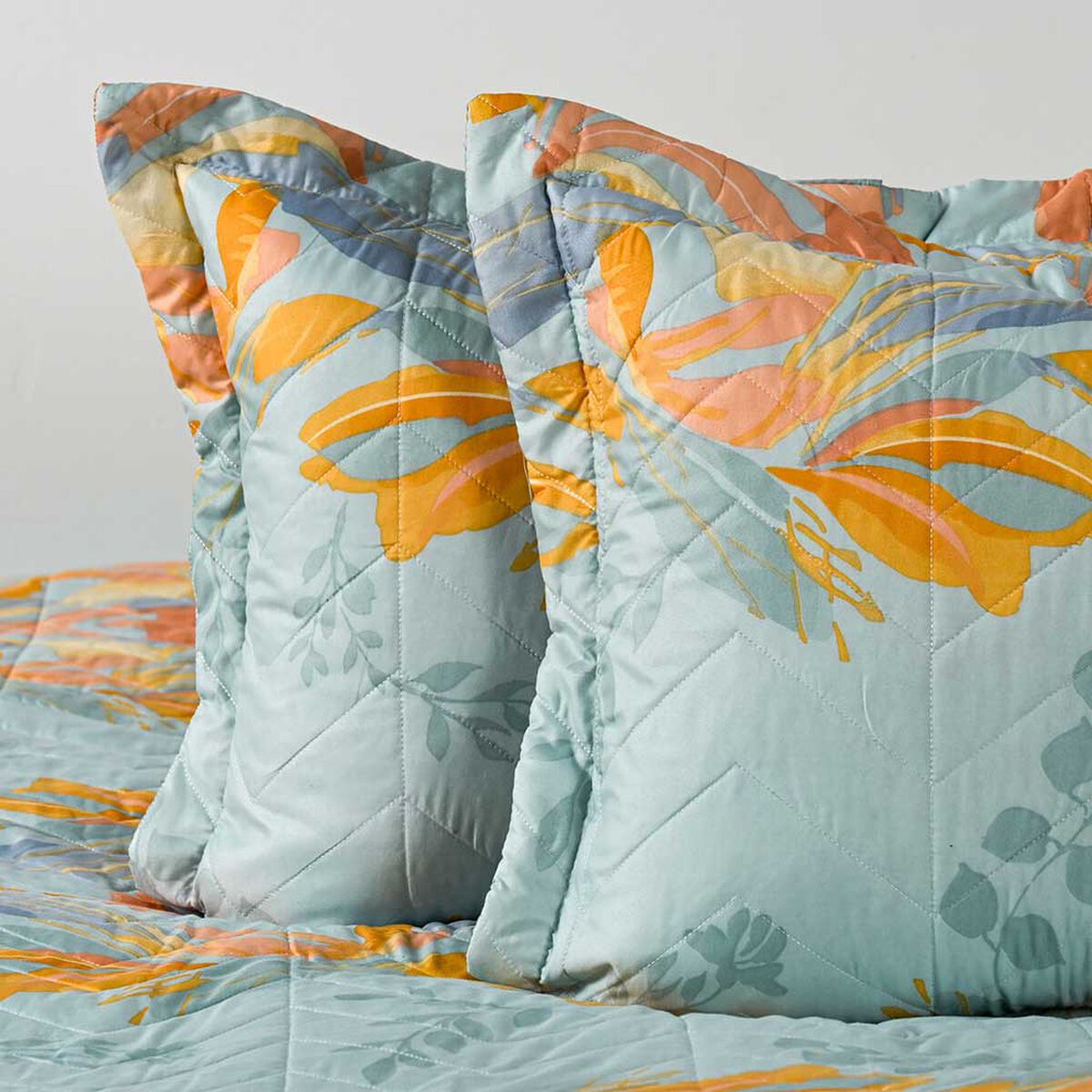 Quilt Estampado American Family 2 Plazas Aquamarine
