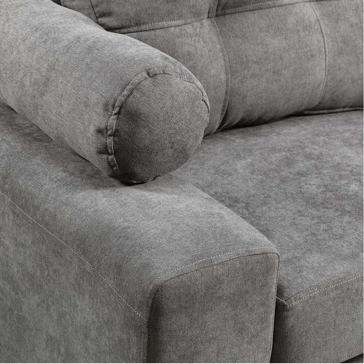 Sofá Seccional Innovamuebles Santi Gris Oscuro 3 Cuerpos 