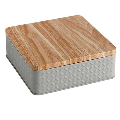 Imagen 1 del producto Lata Decorativa Metal Vgo 17 x 17 cm Gris