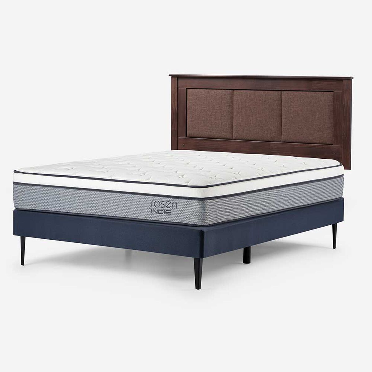 Cama Europea Rosen 2 Plazas Indie + Respaldo Rachel
