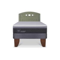 Cama Europea CIC 1,5 Plazas Ortopedic Advance + Respaldo Gales Olivo