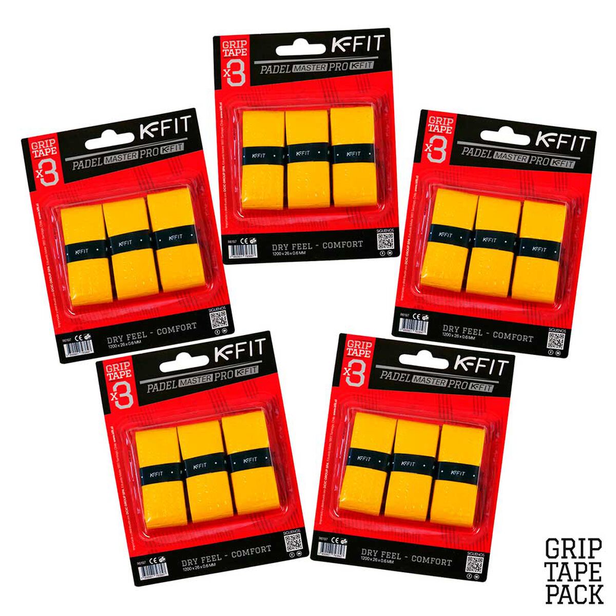 Over grip K-FIT Amarillo Pack 15 Unidades