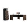 Combo Escritotio + Archivador 4 Puertas TuHome Home Office Negro Soft-Co&ntilde;ac