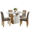 Juego de Comedor VekkaHome Vezna 4 Sillas Gris