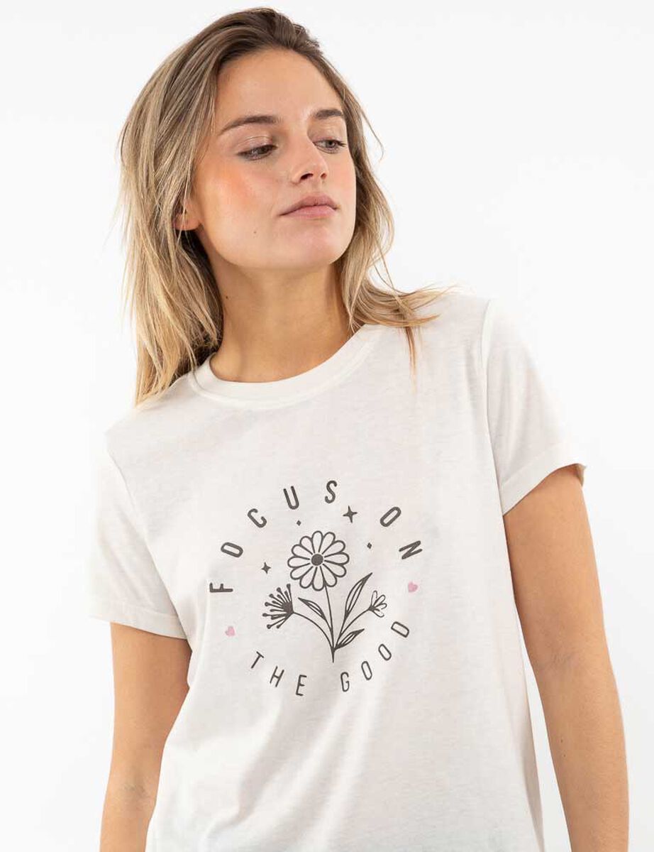 Polera Con Estampado Manga Corta Mujer Icono