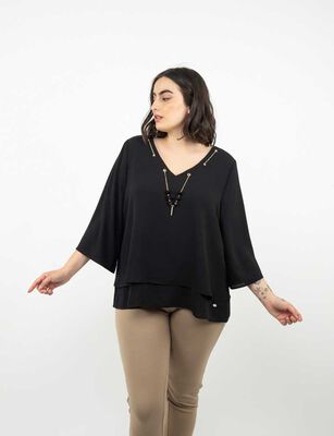 Imagen 1 del producto Blusa Manga 3/4 Mujer Extralindas Negro