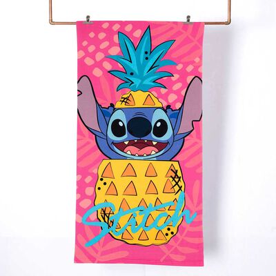 Toalla de Playa Infantil con Bolso Disney Piña Stitch 70 x 140 cm