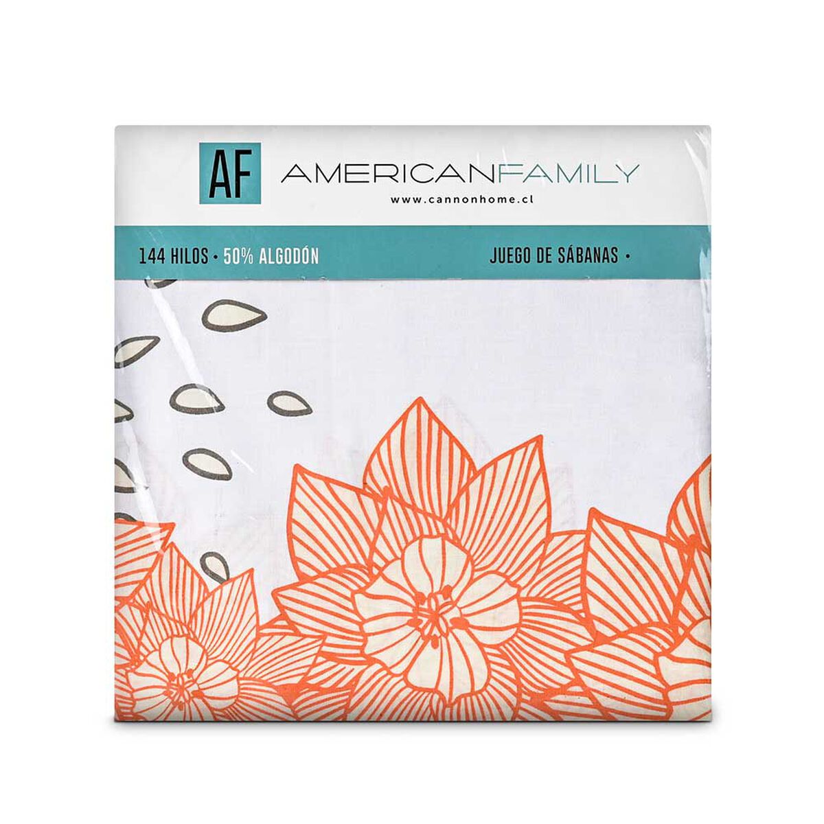 Juego de S&aacute;banas Estampado American Family 144 Hilos 1,5 Plazas Sirisen