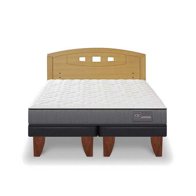 Imagen 1 del producto Cama Europea CIC Base Dividida 2 Plazas Anatomic + Respaldo Gales Mostaza