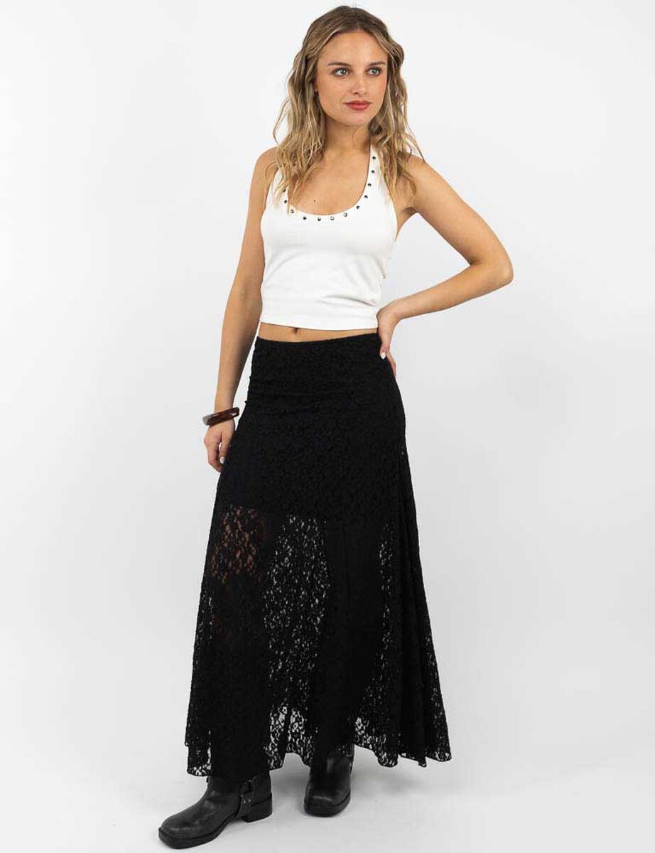 Falda Maxi Encaje Mujer Icono