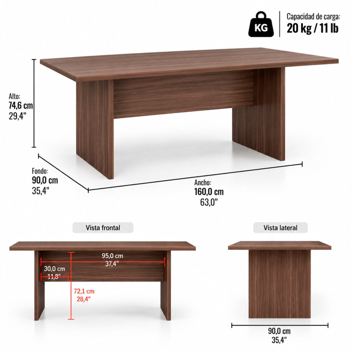 Mesa de Comedor Tuhome Beijing Avellana