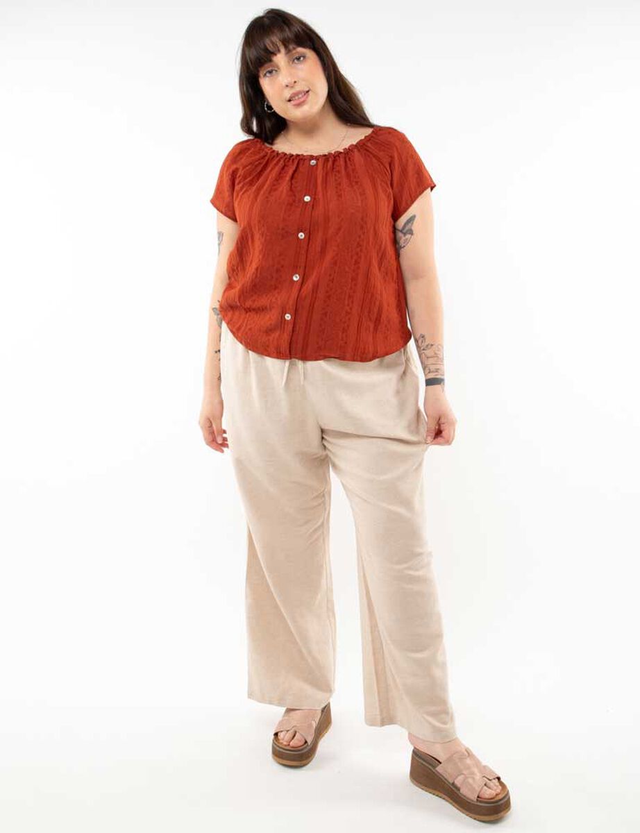 Pantalón Lino Recto Mujer Extralindas