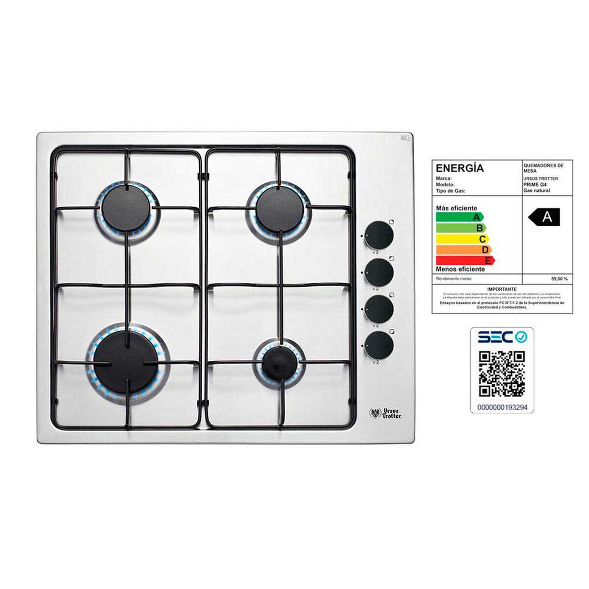Encimera a Gas Ursus Trotter UT Inducci&oacute;n G4 GN