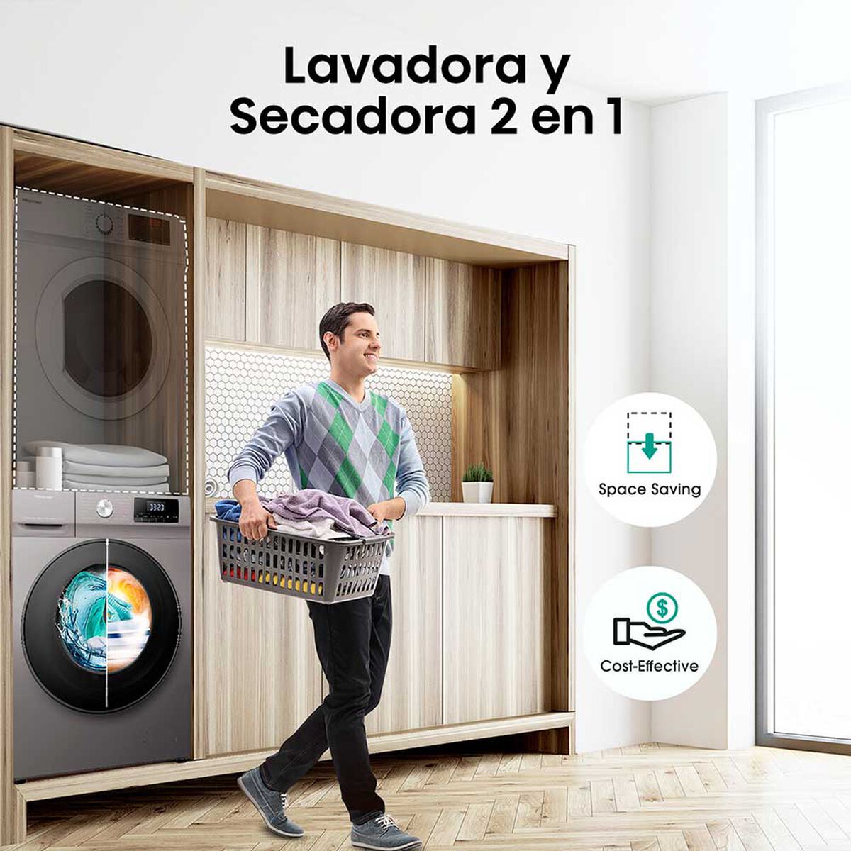 Lavadora Secadora Hisense WD3Q1042BT 10/6 kg.
