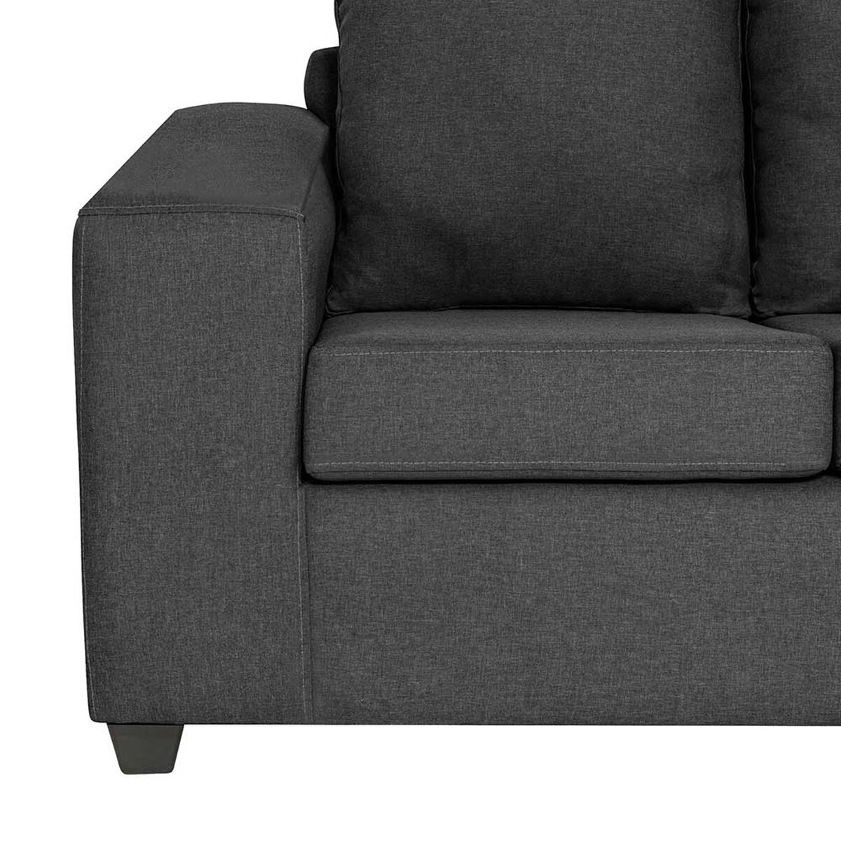 Juego de Living Innovamuebles Kahlo Sofá 2 Cuerpos + Dos Pouf 1 Cuerpo Negro