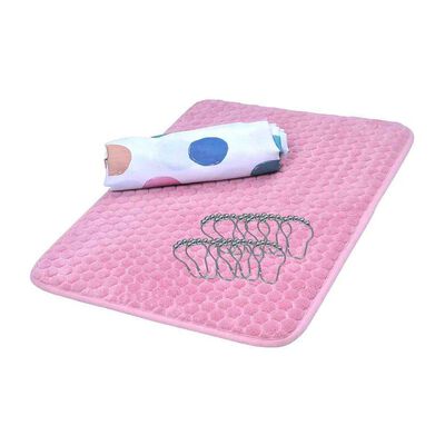 Set Cortina de Ba&ntilde;o +  Piso 3 Piezas Mashini Casta&ntilde;o