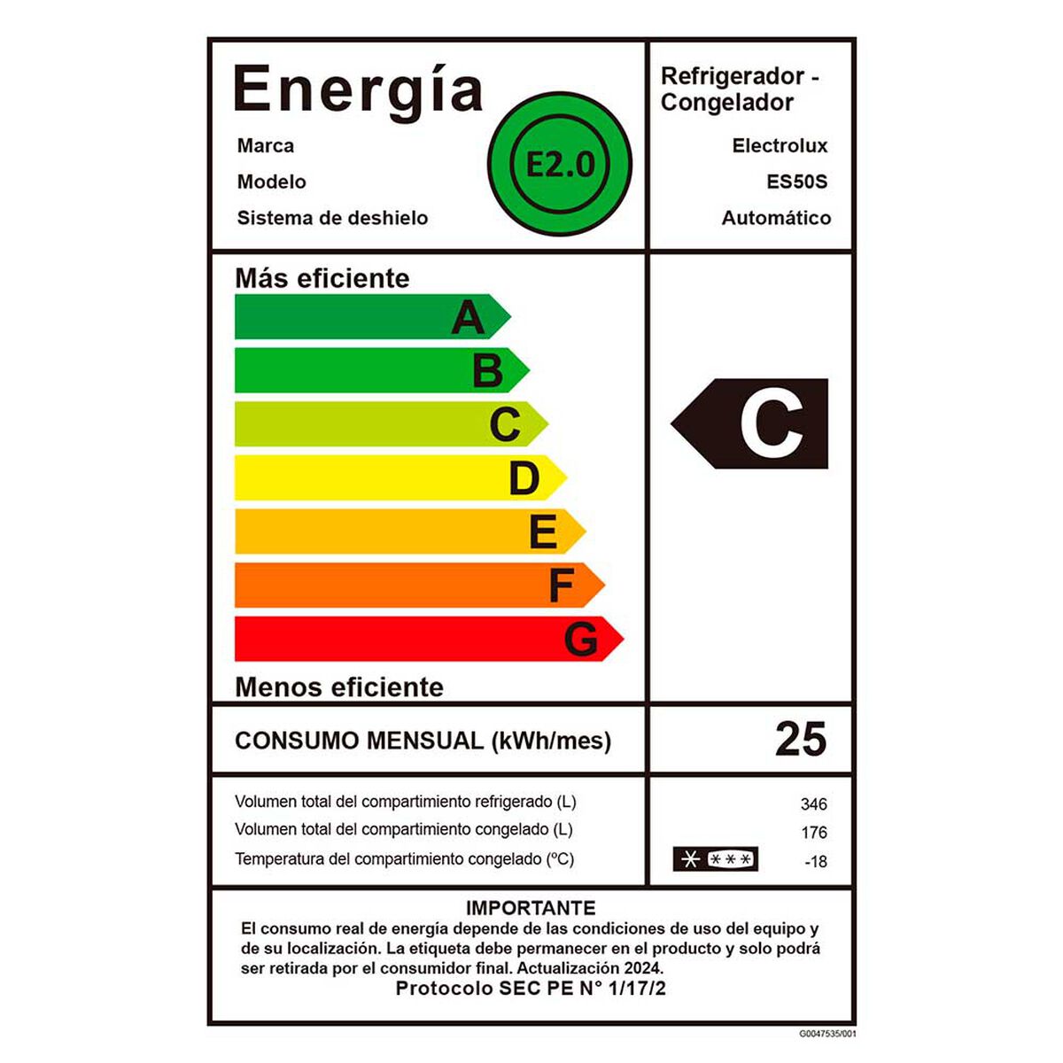 Refrigerador Side by Side Electrolux ES50S 530lts.