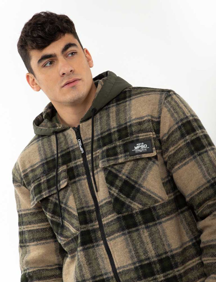 Chaqueta Peluda Tartán Hombre Icono