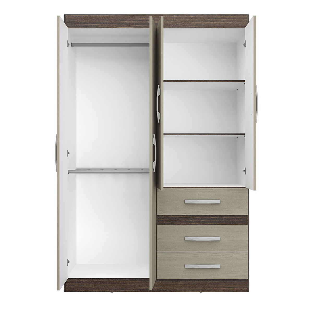 Cl&oacute;set Exit Danubio Bicolor 4 Puertas 3 Cajones