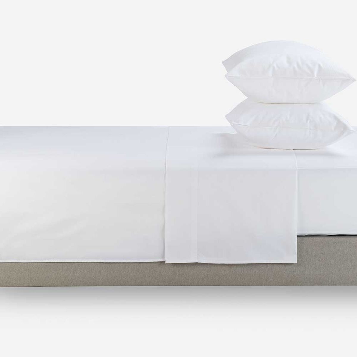 Juego de Sábanas Rosen 144 Hilos 2 Plazas Polycotton Lisa Blanco