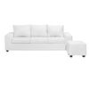 Juego de Living Innovamuebles Kahlo Sofá 3 Cuerpos + Dos Pouf 1 Cuerpo Blanco