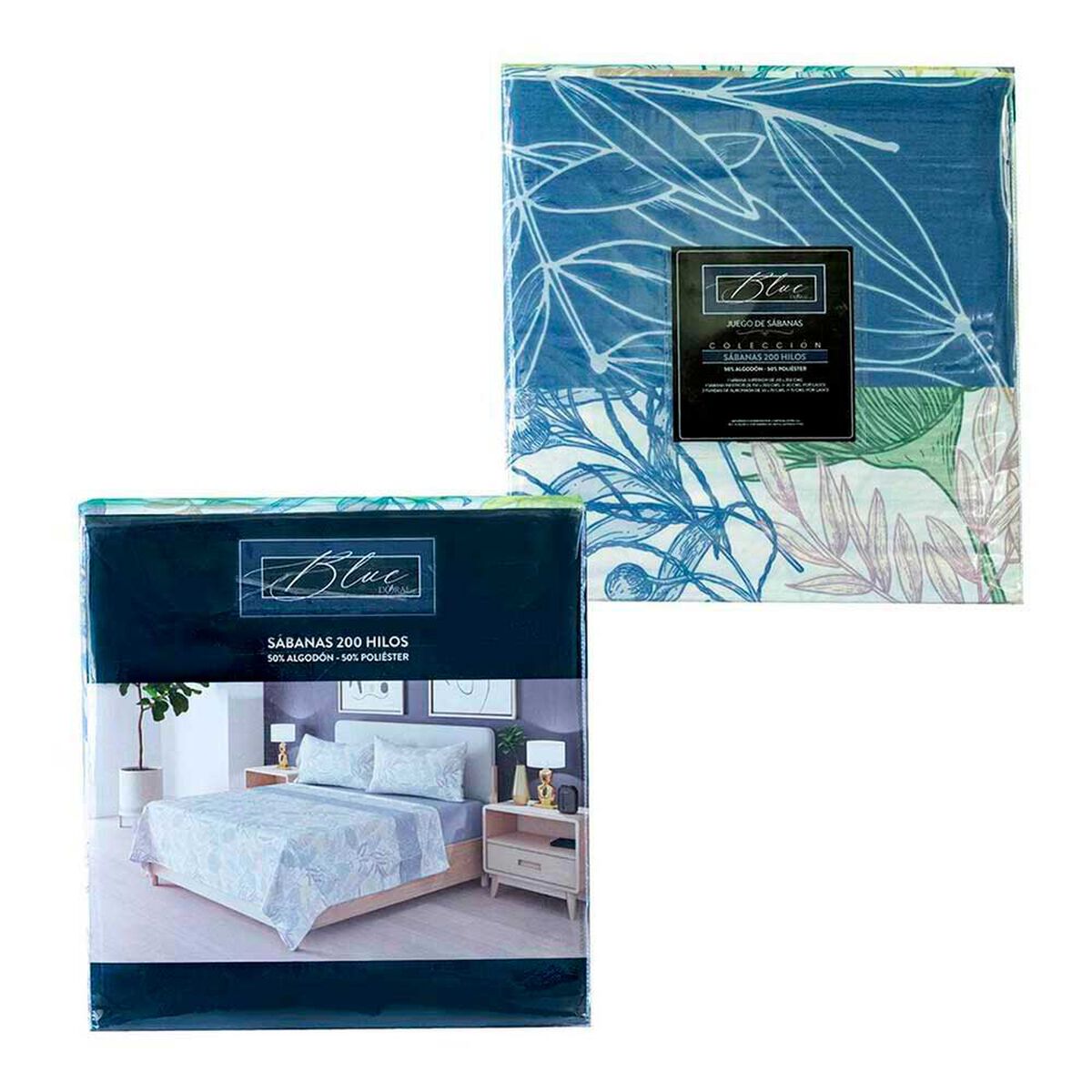 Juego de S&aacute;banas Doral 200 Hilos King Doral Blue Dise&ntilde;o 5
