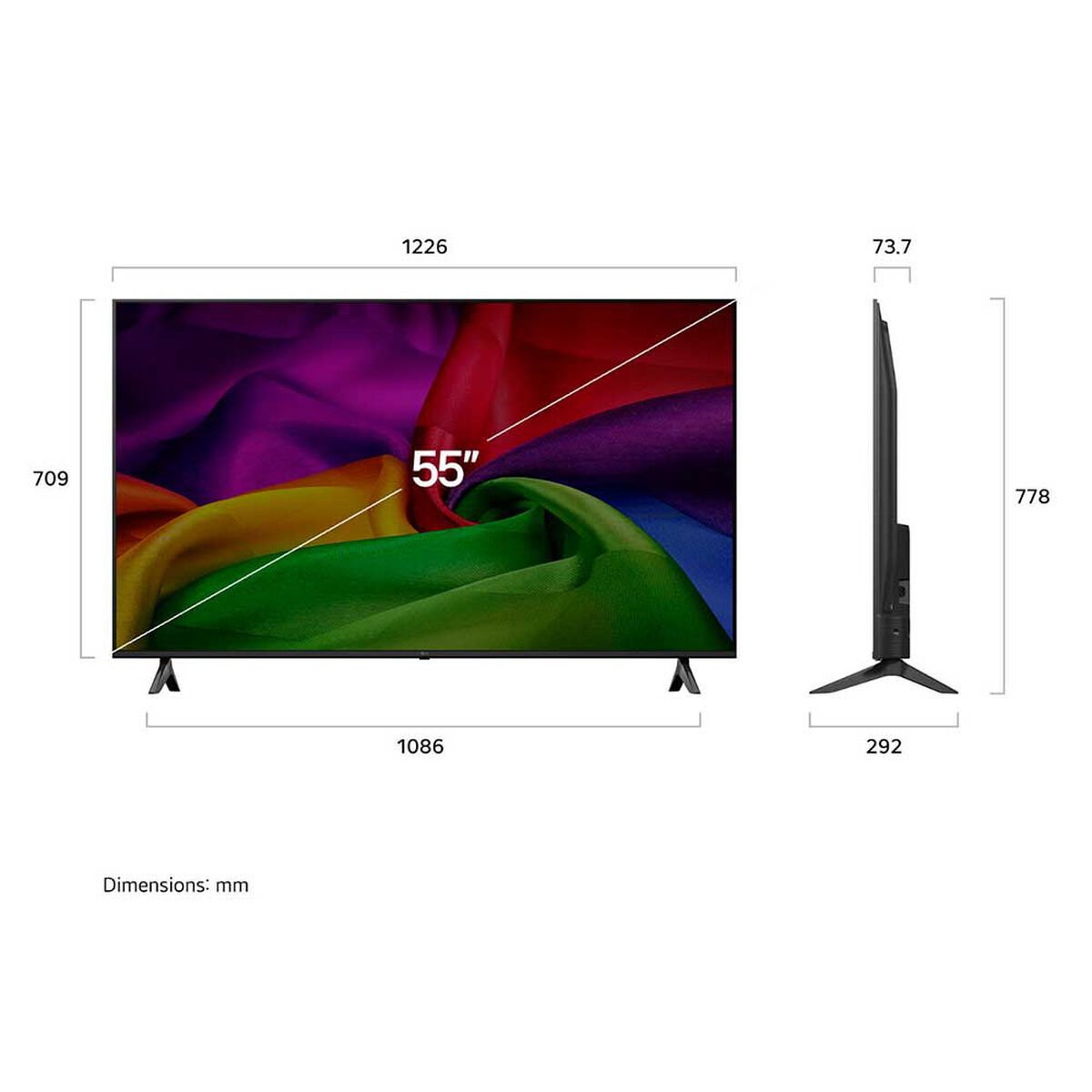 Smart TV 55" LG 4K Ultra HD WebOS  55NU800BPSB + Soundbar LG S20a