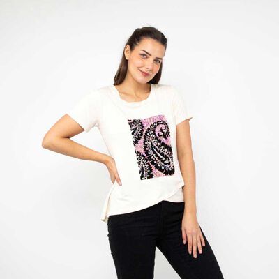 Polera Con Estampado Manga Corta Mujer Alma