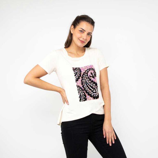 Polera Con Estampado Manga Corta Mujer Alma