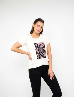 Imagen 1 del producto Polera Con Estampado Manga Corta Mujer Alma Crudo, Morado