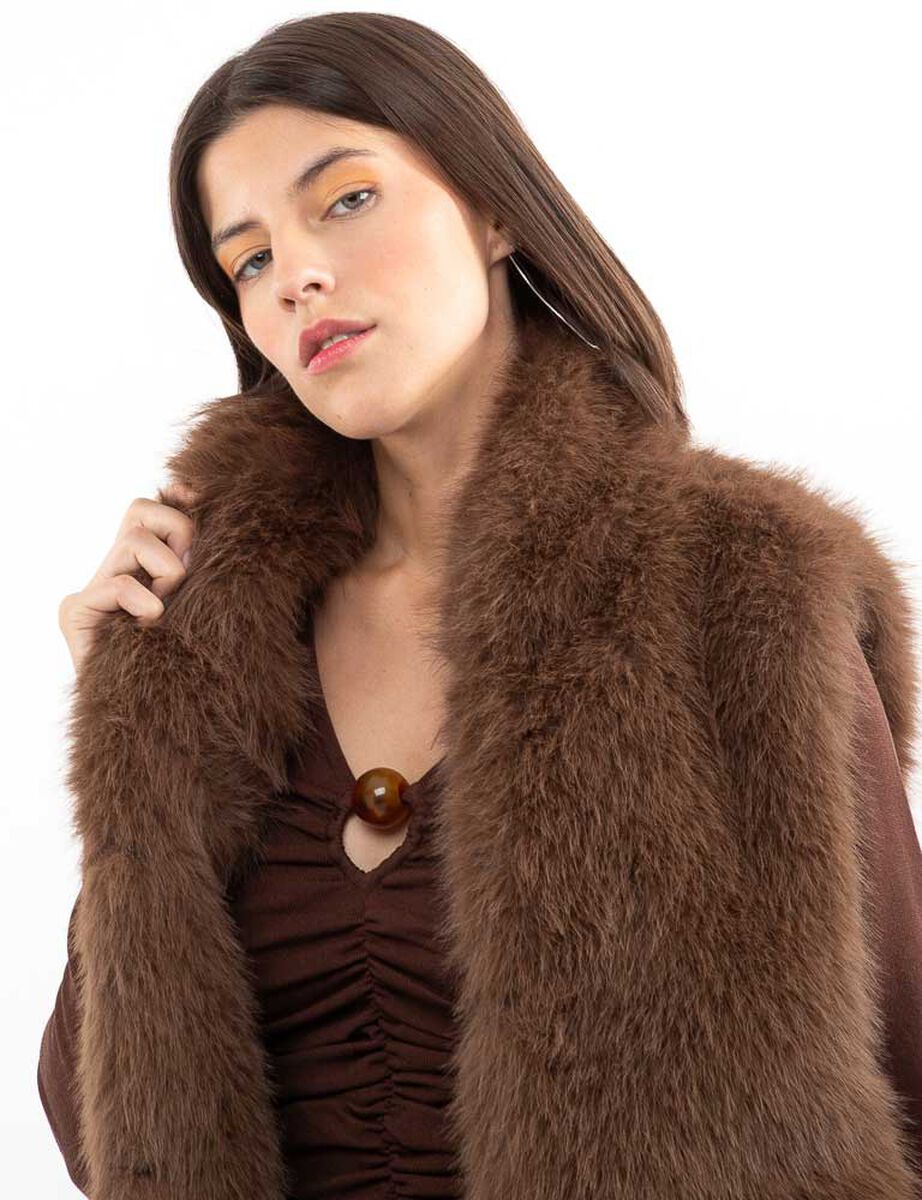 Chaqueta Peluda Sin Mangas Mujer Zibel