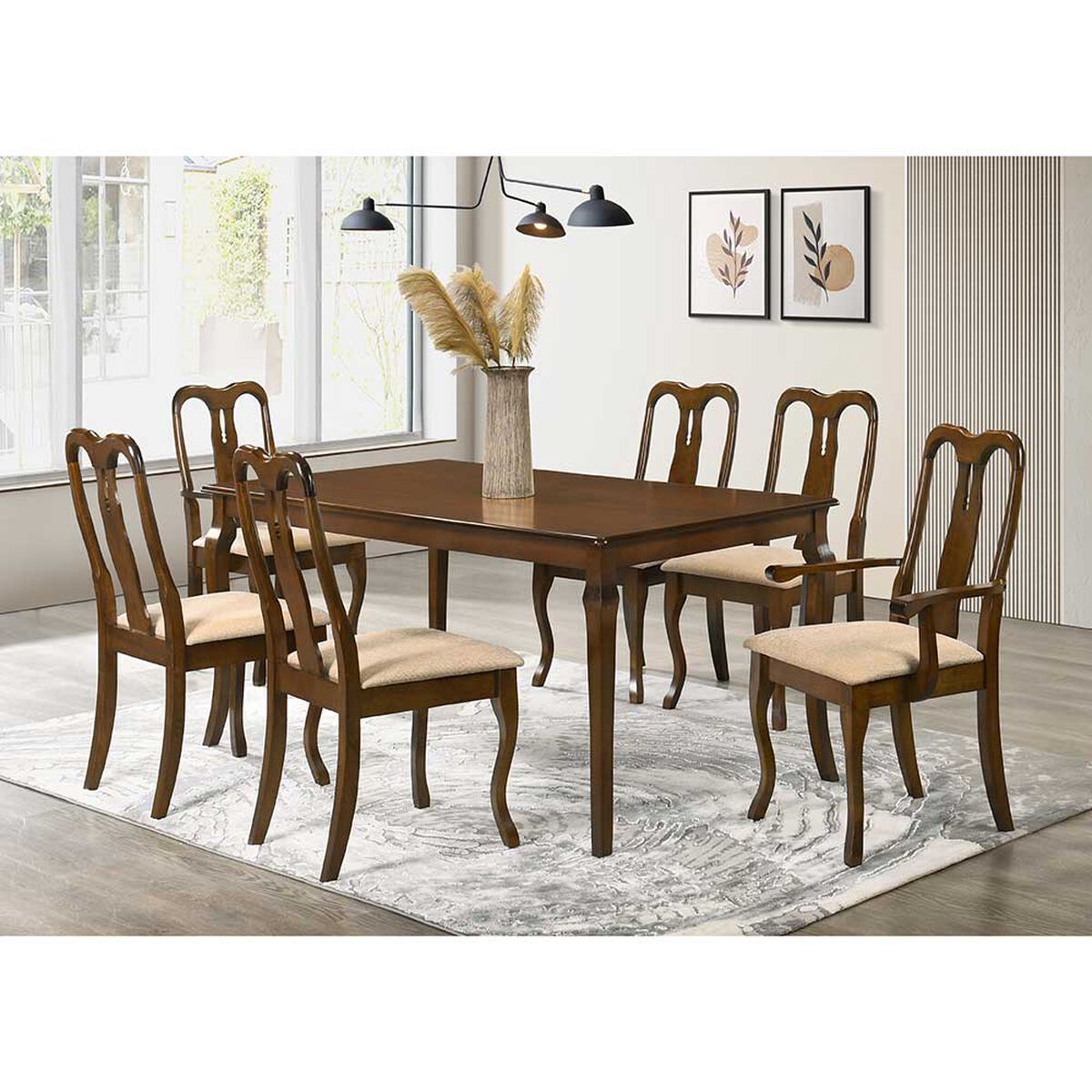 Juego de Comedor Dreams Génova 6 Sillas Café
