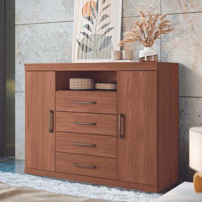 Cómoda Onessta Master 2 Puertas 4 Cajones Jatoba