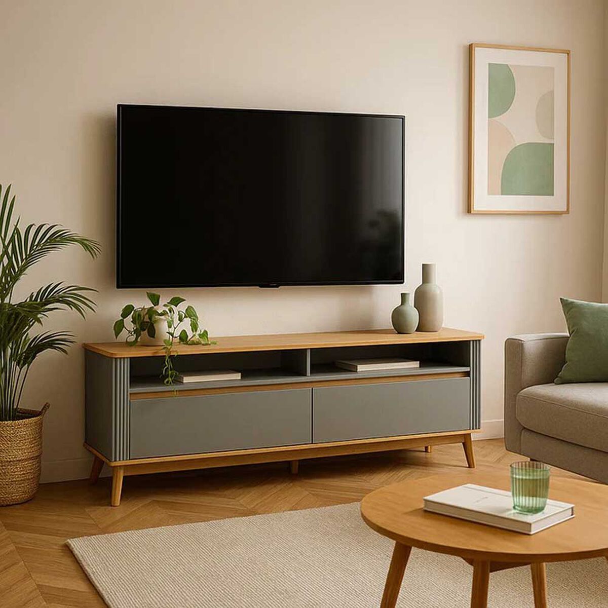 Rack TV Amuv Olmo Hasta 70" Gris