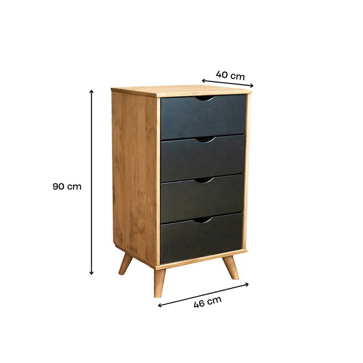 Cómoda Vekkahome Lia 4 Cajones Café