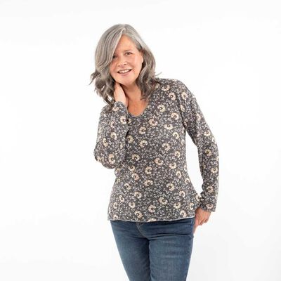 Sweater Estampado Cuello V Mujer Portman Club