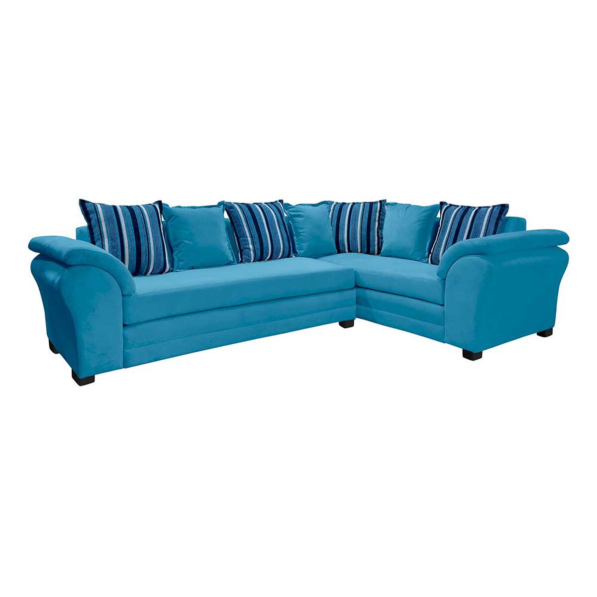 Sof&aacute; Seccional Derecho Living Factory Capri 5 Cuerpos Azul Piedra