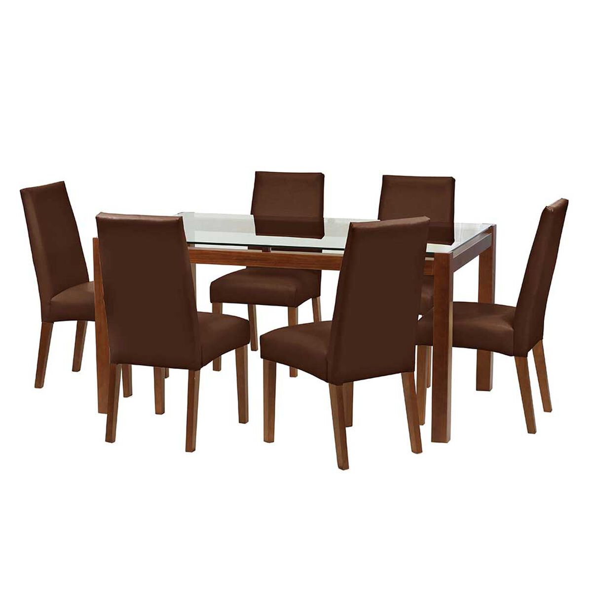 Juego de Comedor Latam Home Barcelona 6 Sillas Chocolate