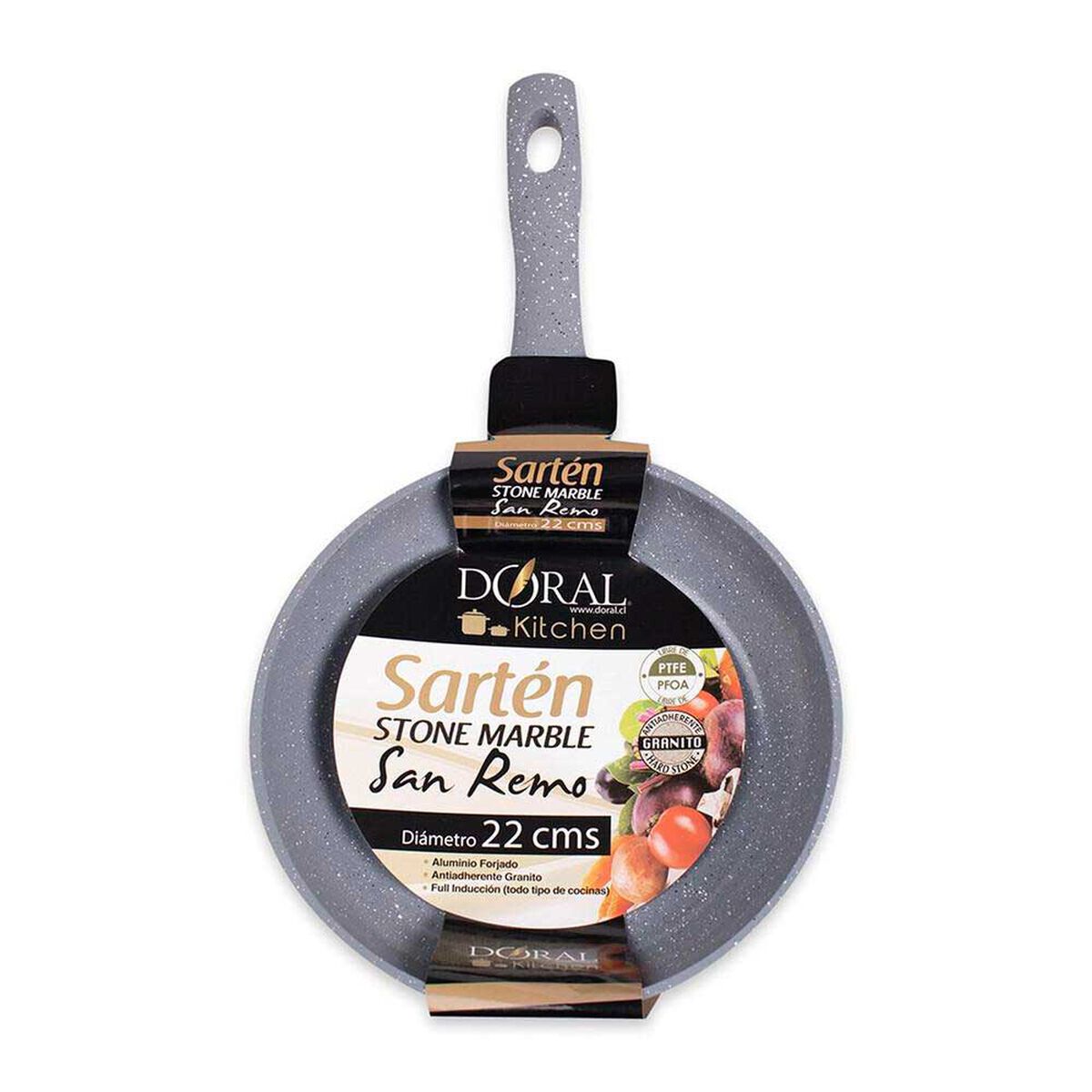 Sart&eacute;n Acero Inoxidable Doral San Remo 22 cm Gris