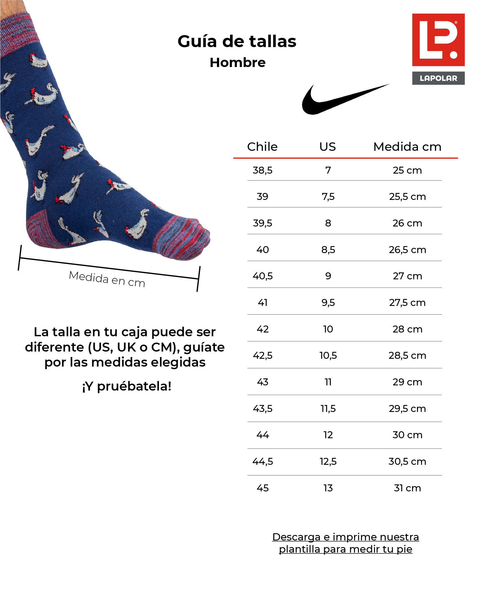 como saber mi talla nike