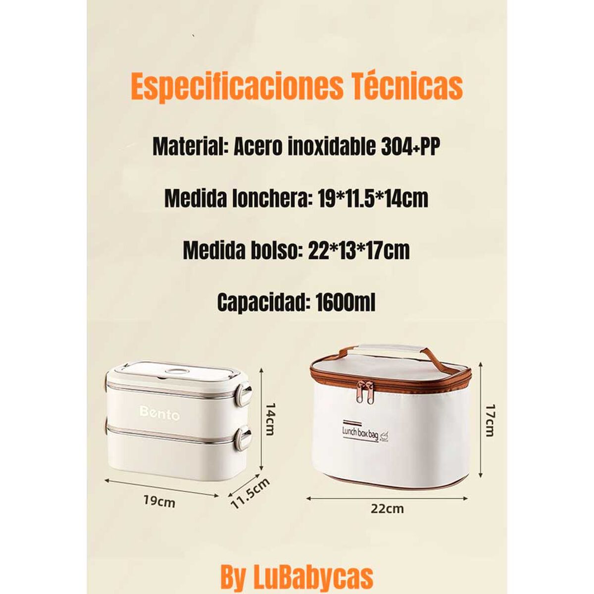 Lonchera Bento Crema LuBabycas