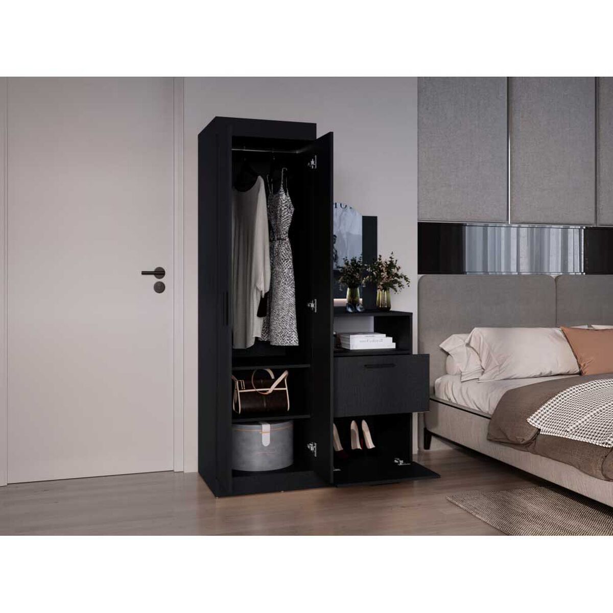 Closet TUHOME Praga 3 Puertas 1 Cajon Wengu&eacute;