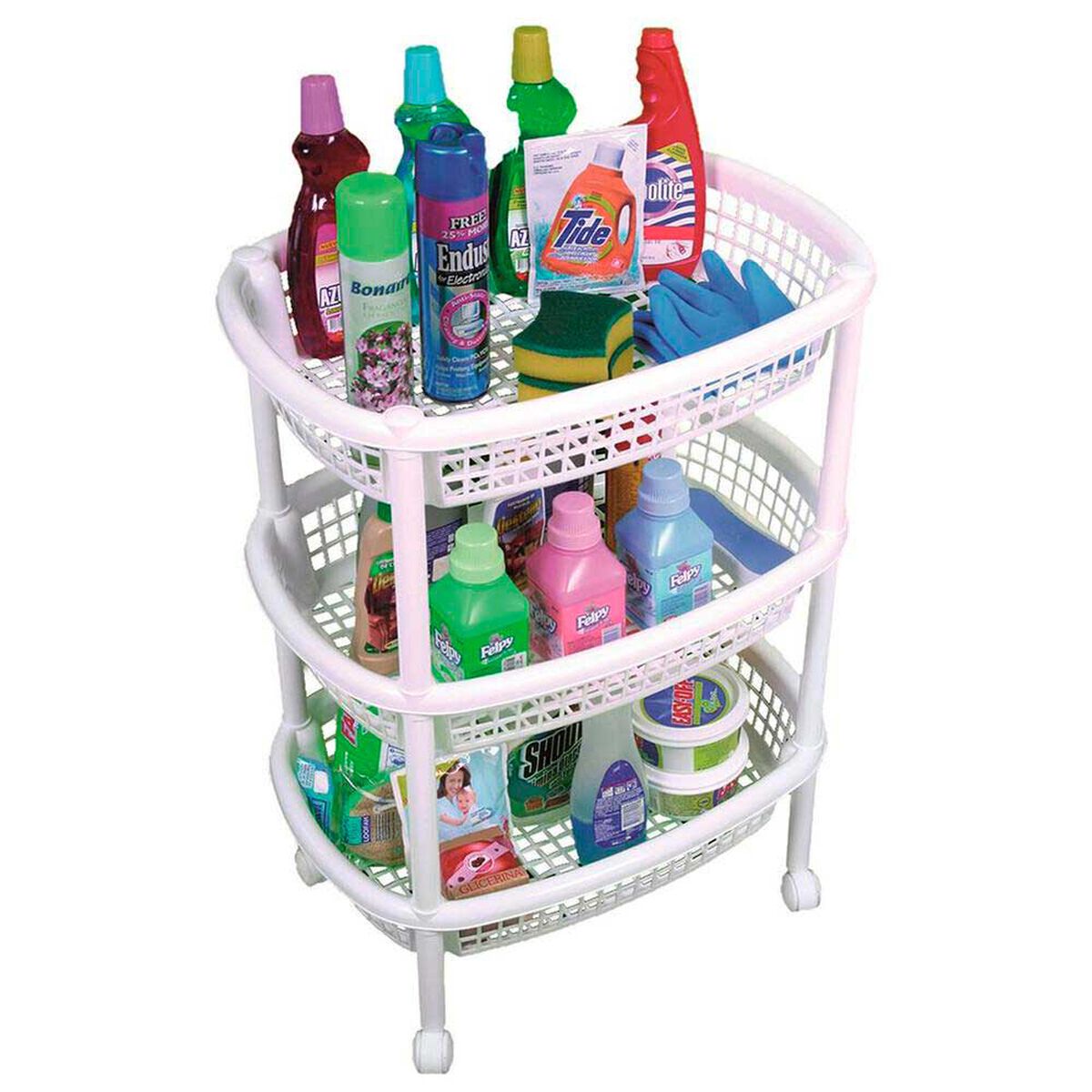 Canasta Movil Ovalada Rimax Blanco