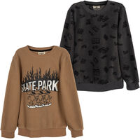 Pack 2 Polerón Polar Niño Chess Grafito, Oliva