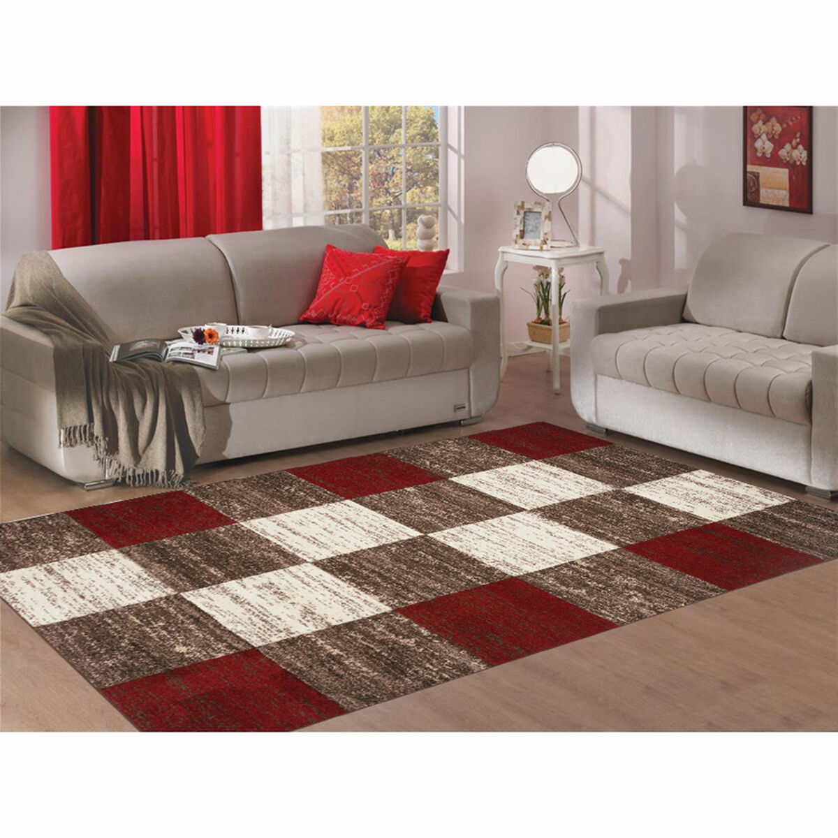 Alfombra Interior Idetex Frize Carved D4 Rojo 150 x 200 cm