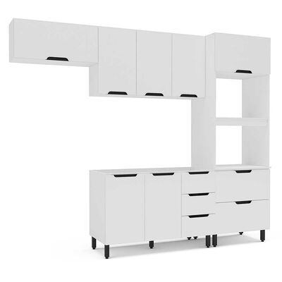 Imagen 2 del producto Kit Cocina Modular delta Vekkahome 8 Puertas 4 Cajones Blanca