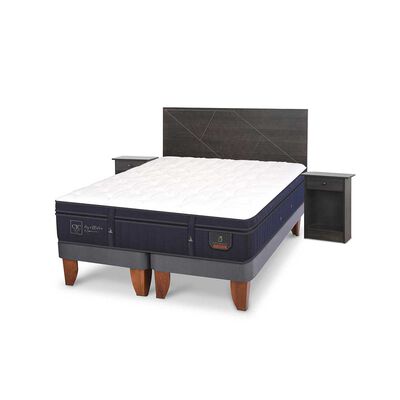 Imagen 2 del producto Cama Europea CIC Base Dividida 2 Plazas Súper Premium + Respaldo + 2 Veladores Villarrica