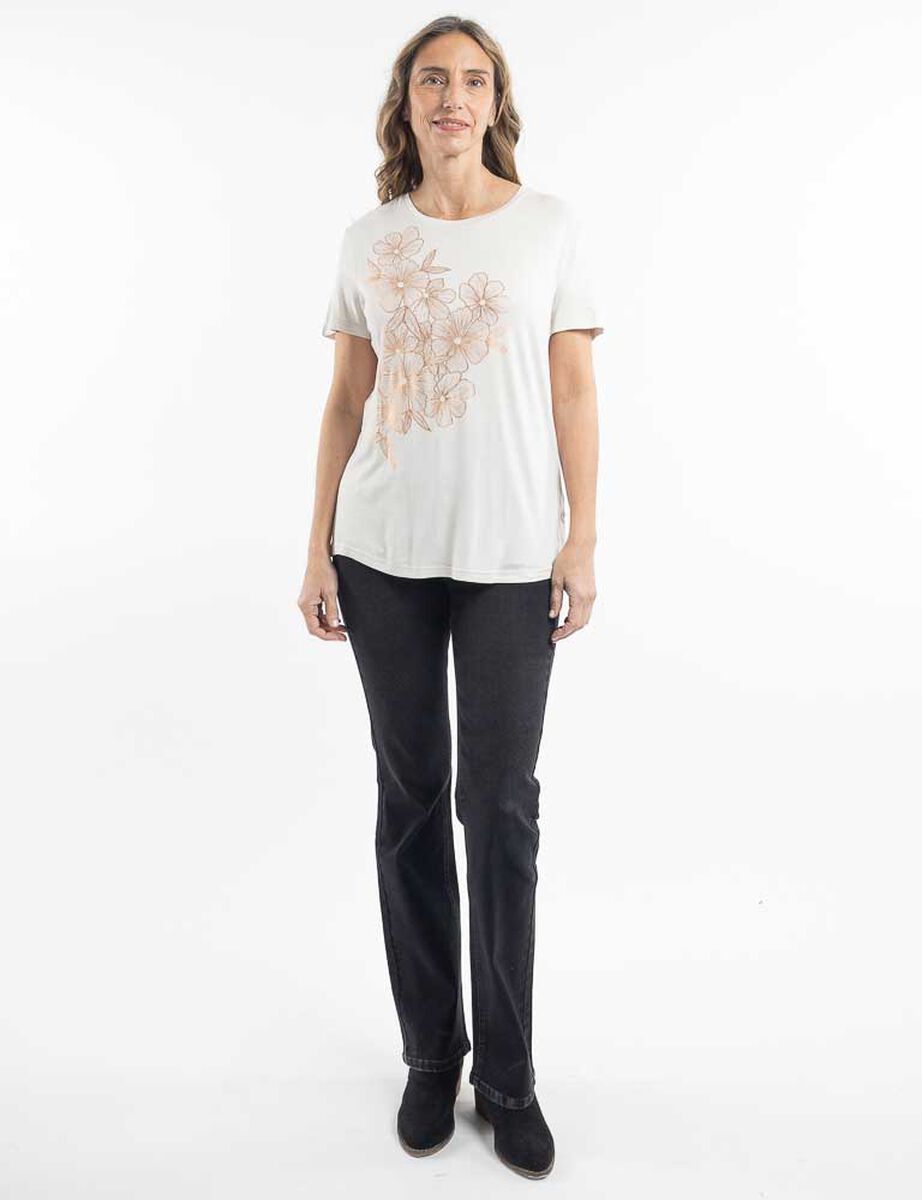 Polera Con Estampado Manga Corta Mujer Portman Club