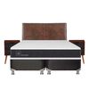 Box Spring CIC Base Dividida 2 Plazas New Ortopedic + Respaldo + 2 Veladores Baker